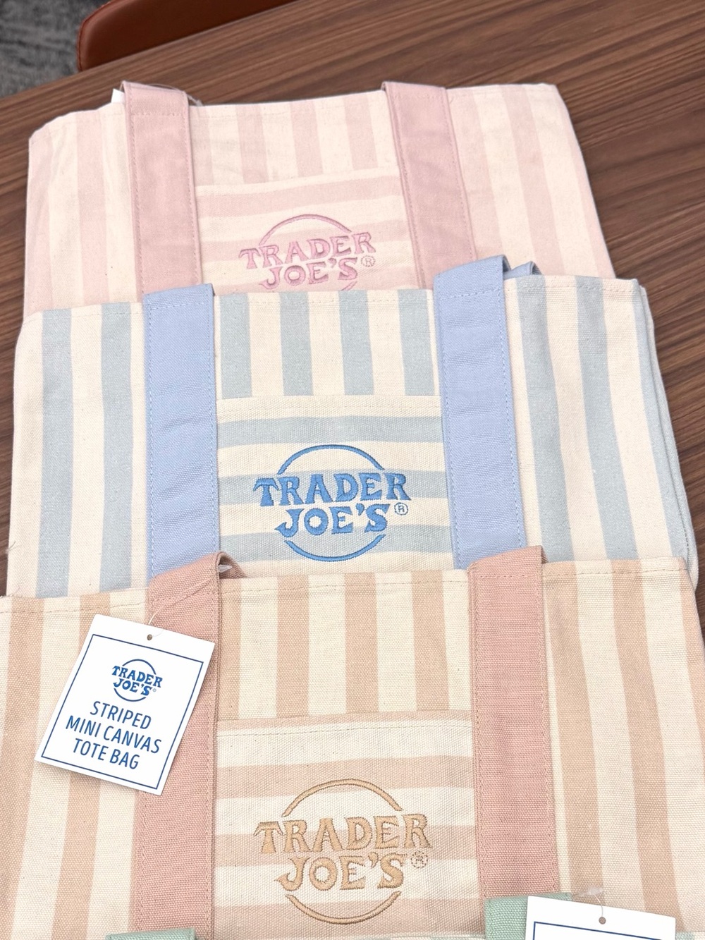 Trader Joe’s Stripe Canvas Mini-tote Bag - 3 colors